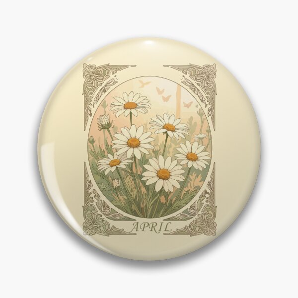 Item preview, Radiant April Daisy Motif Art Nouveau Illustration designed and sold by taiche.