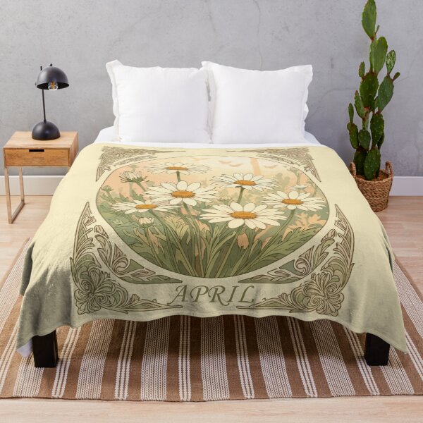 Item preview, Radiant April Daisy Motif Art Nouveau Illustration designed and sold by taiche.