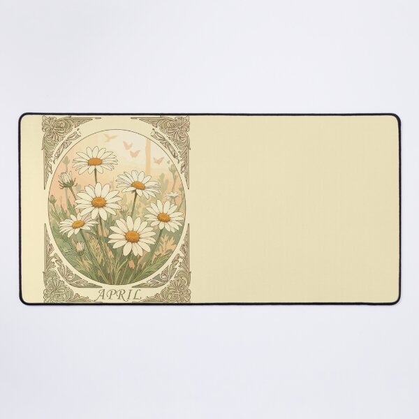 Item preview, Radiant April Daisy Motif Art Nouveau Illustration designed and sold by taiche.