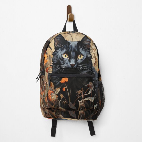 Artikelvorschau, Schwarze Katze im Herbstblumen entworfen und verkauft von Erika Kaisersot.
