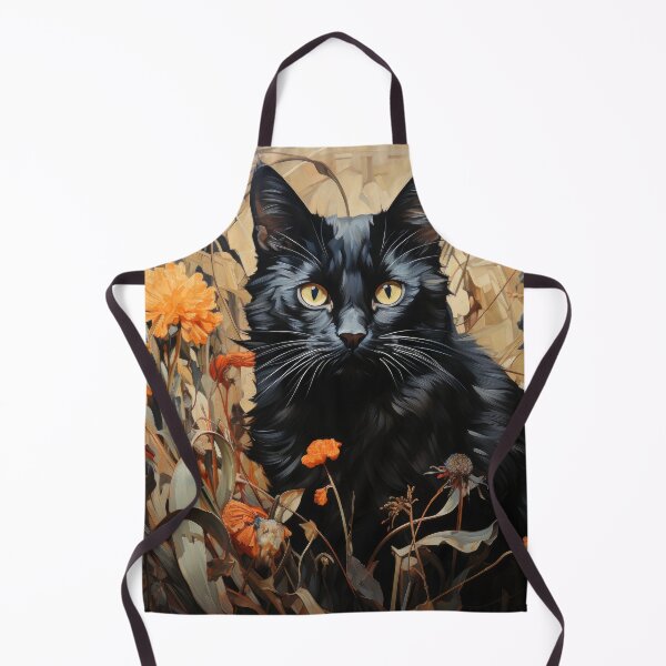 Artikelvorschau, Schwarze Katze im Herbstblumen entworfen und verkauft von Erika Kaisersot.