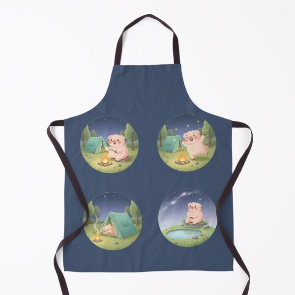 Item preview, Cute Camping Pig Collection – Cozy Campfire, Sleeping, Dancing & Nature Pig Illustration designed and sold by LavinyArt.