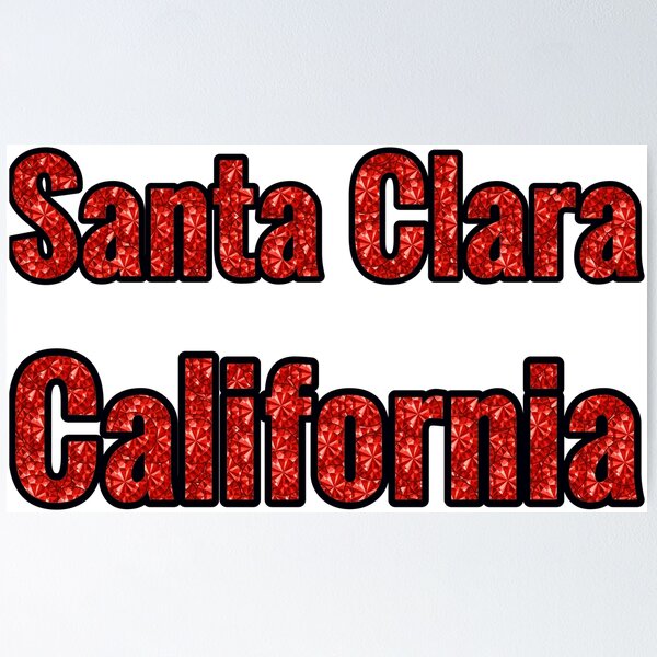 Item preview, Santa Clara California City Name With Red Rhinestone designed and sold by TheIconSmith.