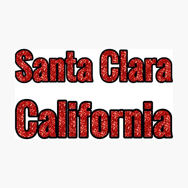 Item preview, Santa Clara California City Name With Red Rhinestone designed and sold by TheIconSmith.