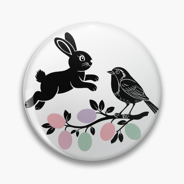 Item preview, Silhouette Easter Bunny With Colourful Egg Spring Flowers illustration designed and sold by Working Pajama.