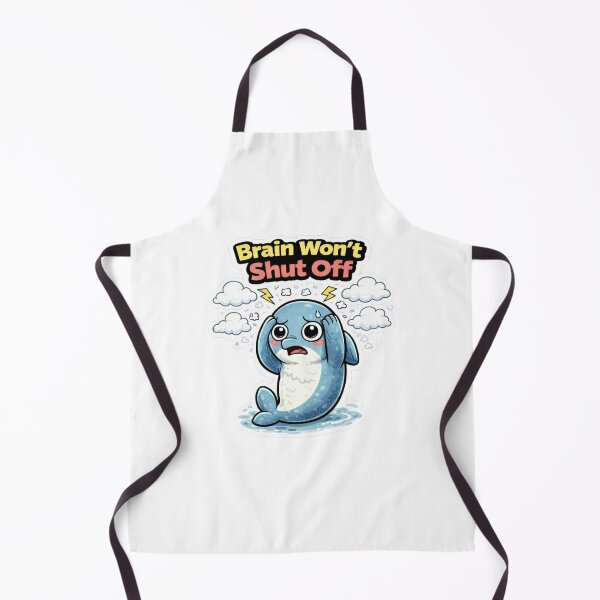 Item preview, Funny Anxiety Shark Meme - Brain Won’t Shut Off designed and sold by Gentlestate.
