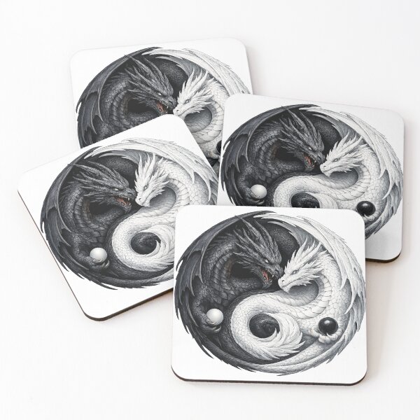 Item preview, Balanced Dragons Yin-Yang Artwork – Light and Shadow Fantasy Design designed and sold by RolMerch.