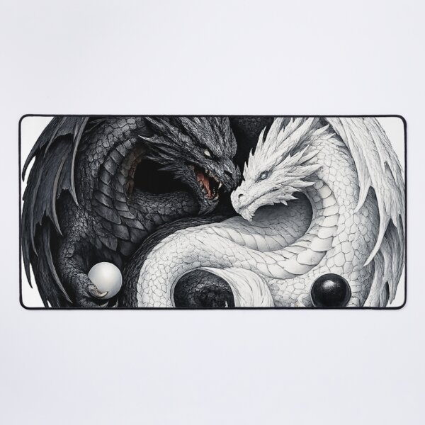 Item preview, Balanced Dragons Yin-Yang Artwork – Light and Shadow Fantasy Design designed and sold by RolMerch.