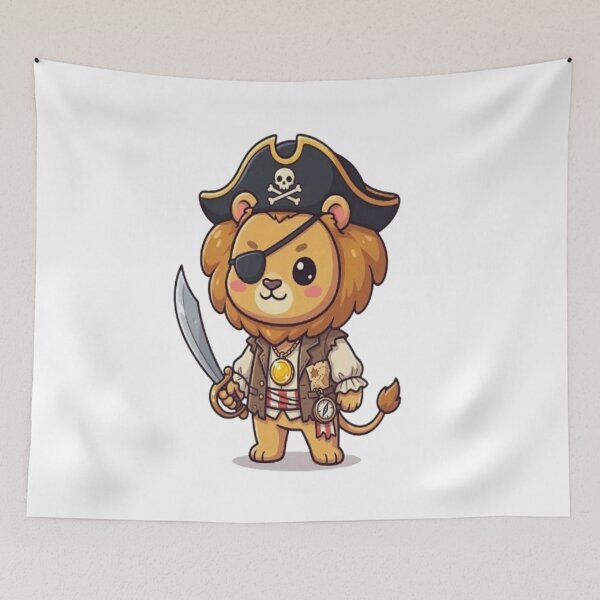 Item preview, Kawaii Pirate Lion Captain designed and sold by Ella_Sketch.