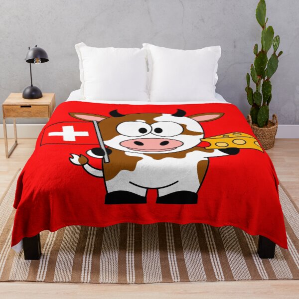 Item preview, Cow with Swiss flag designed and sold by QuanntixArt.