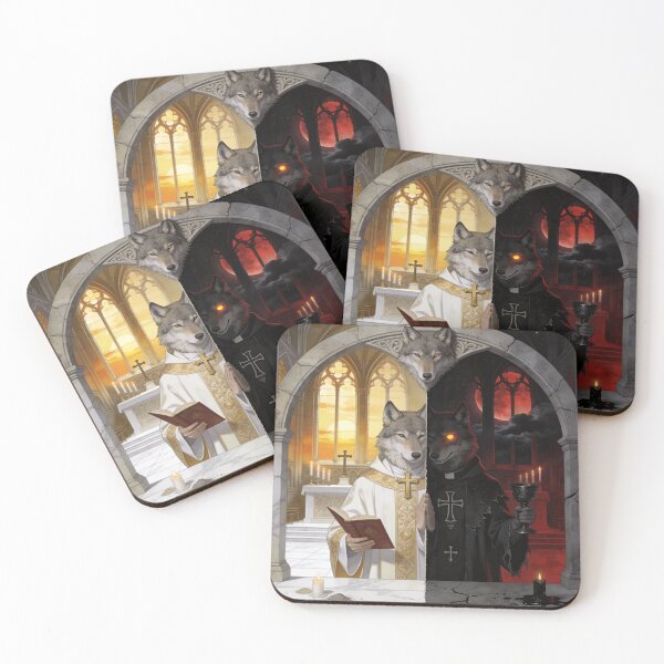 Item preview, Catholic Satanist — Sacred Duality Dark Wolf Art designed and sold by GeoWhimsy Studio.
