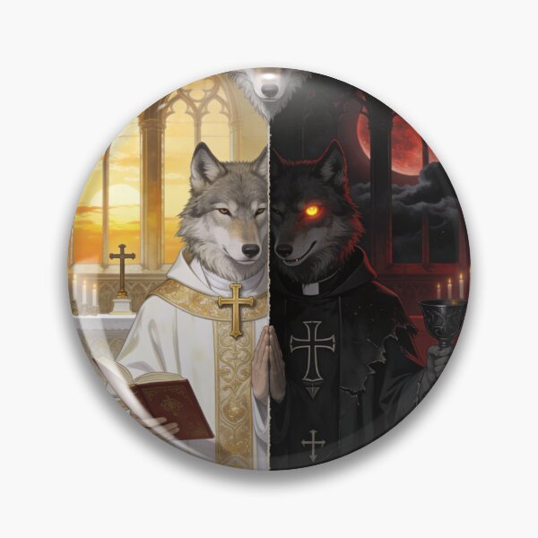 Item preview, Catholic Satanist — Sacred Duality Dark Wolf Art designed and sold by GeoWhimsy Studio.