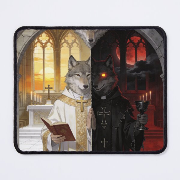 Item preview, Catholic Satanist — Sacred Duality Dark Wolf Art designed and sold by GeoWhimsy Studio.