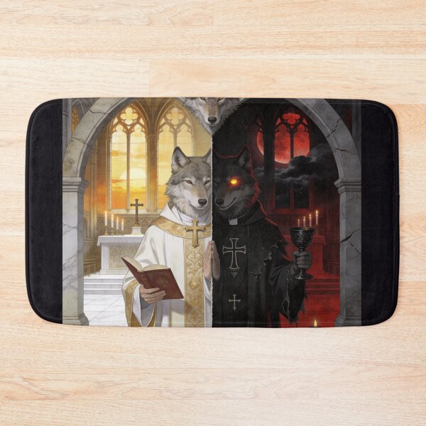 Item preview, Catholic Satanist — Sacred Duality Dark Wolf Art designed and sold by GeoWhimsy Studio.