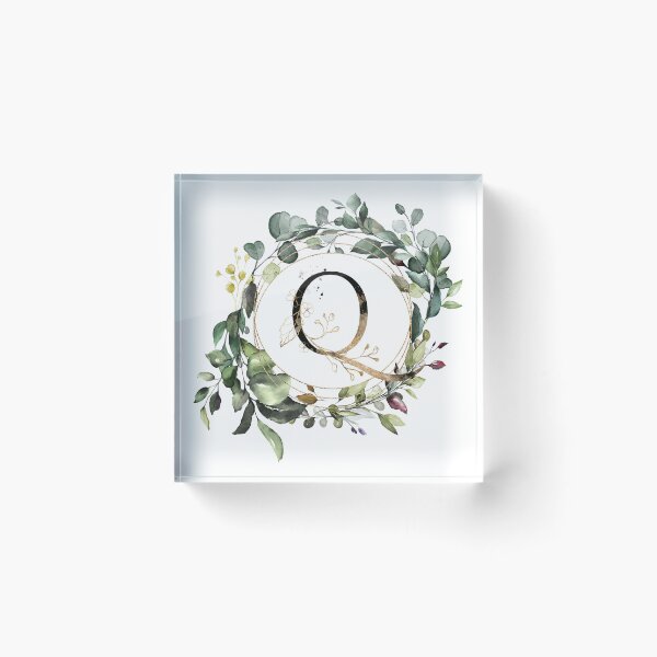 Item preview, Greenery Botanical Wreath, floral monogram letter Q designed and sold by Marty Party .