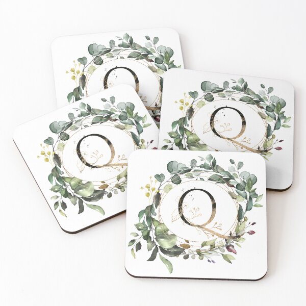Item preview, Greenery Botanical Wreath, floral monogram letter Q designed and sold by Marty Party .