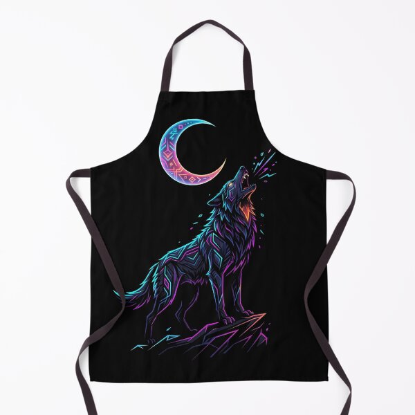 Item preview, Neon Black Wolf Howling at the Moon designed and sold by QuirkySpark.
