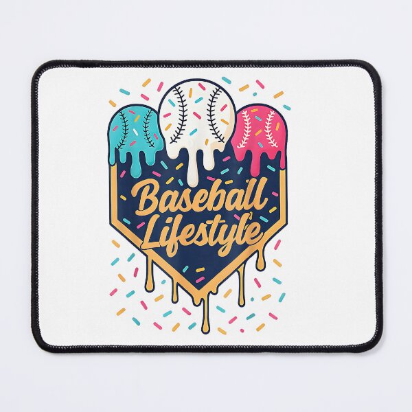 Item preview, Baseball Lifestyle Cute Ice Cream Drip Design Colorful Kawaii Sports Gift For Baseball Lovers Players Fans Softball Aesthetic Graphic designed and sold by 3liegy.