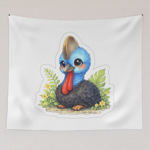 Item preview, Cute Cassowary Chick – Whimsical Tropical Bird Art designed and sold by BirdsRbeautiful.