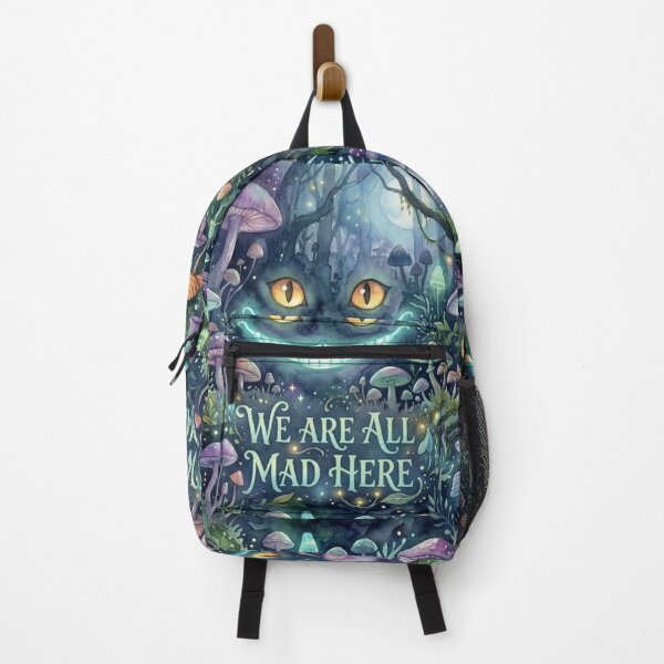Item preview, Cheshire Cat Smile in Magical Mushroom Forest - We're All Mad Here Watercolor Art designed and sold by Rose Collection Shop.