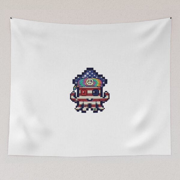 Artikelvorschau, Hippy Minty – Pixel Squid Peace & Love Scanline Art entworfen und verkauft von Seth Lazar.