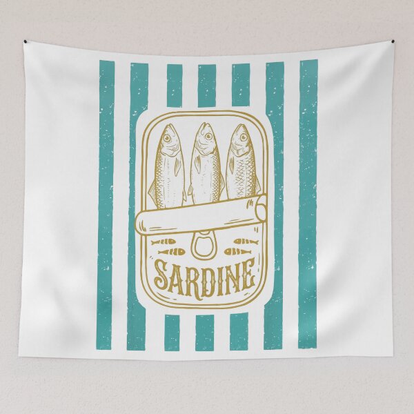 Item preview, Retro Sardine Cute Coastal Aesthetic Summer Fishing designed and sold by YalenArt.