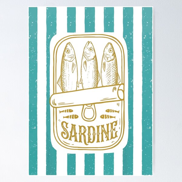 Item preview, Retro Sardine Cute Coastal Aesthetic Summer Fishing designed and sold by YalenArt.
