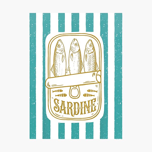 Item preview, Retro Sardine Cute Coastal Aesthetic Summer Fishing designed and sold by YalenArt.