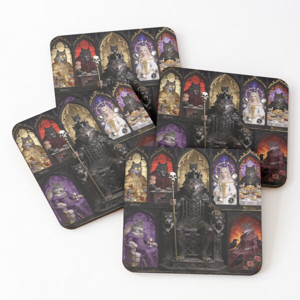 Item preview, Seven Deadly Saints — Dark Sacred Wolf Altarpiece designed and sold by GeoWhimsy Studio.