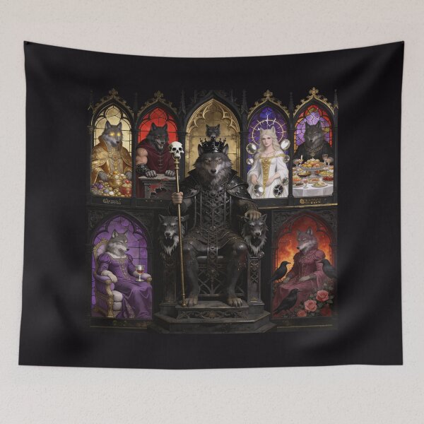 Item preview, Seven Deadly Saints — Dark Sacred Wolf Altarpiece designed and sold by GeoWhimsy Studio.