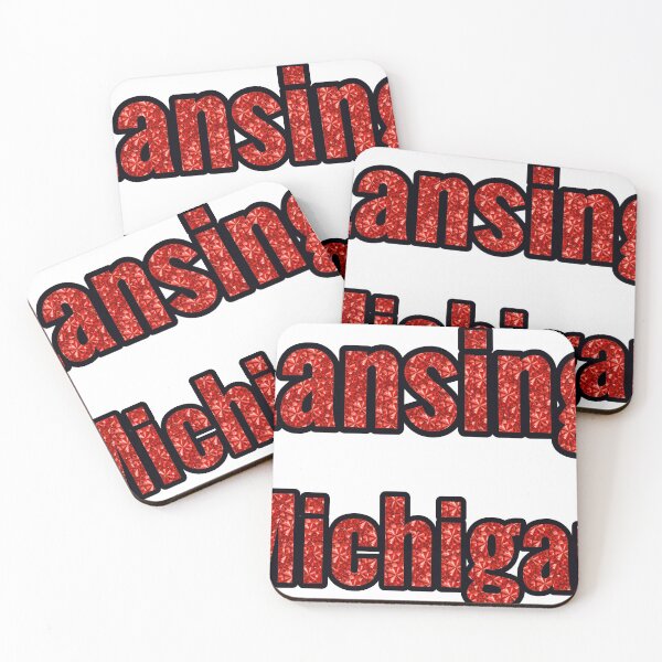 Item preview, Lansing Michigan City Name With Red Rhinestone designed and sold by TheIconSmith.