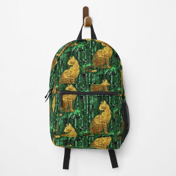 Item preview, Gold Leaf Matrix Cat - Cyberpunk Golden Tabby Digital Art designed and sold by Hen-C-Art.