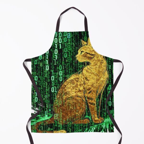 Item preview, Gold Leaf Matrix Cat - Cyberpunk Golden Tabby Digital Art designed and sold by Hen-C-Art.