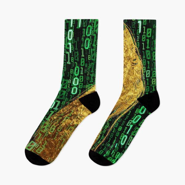 Item preview, Gold Leaf Matrix Cat - Cyberpunk Golden Tabby Digital Art designed and sold by Hen-C-Art.