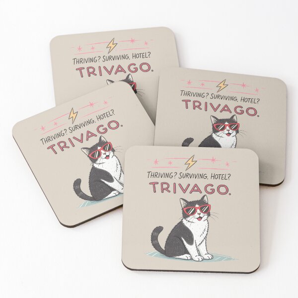 Item preview, Thriving Surviving Hotel Trivago - Funny Deadpan Cat Meme Humor Gift designed and sold by Artiviose.