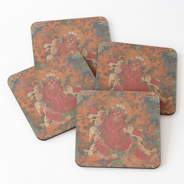 Item preview, Vintage Tibetan Thangka Detail - Wrathful Deities & Mystical Art designed and sold by Maxi-Decor.