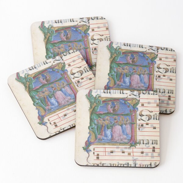 Item preview, Medieval Illuminated Manuscript - Gothic Dragon & Music Notation designed and sold by Maxi-Decor.