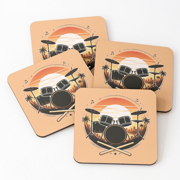 Item preview, Minimalist Drum Kit Sunset – Aesthetic Music Design designed and sold by Sn1ver.