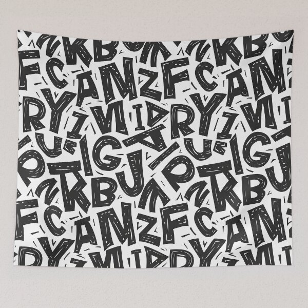 Item preview, Playful Hand-Drawn Alphabet Pattern – Bold Typography Doodle Seamless Design designed and sold by Windy-market.
