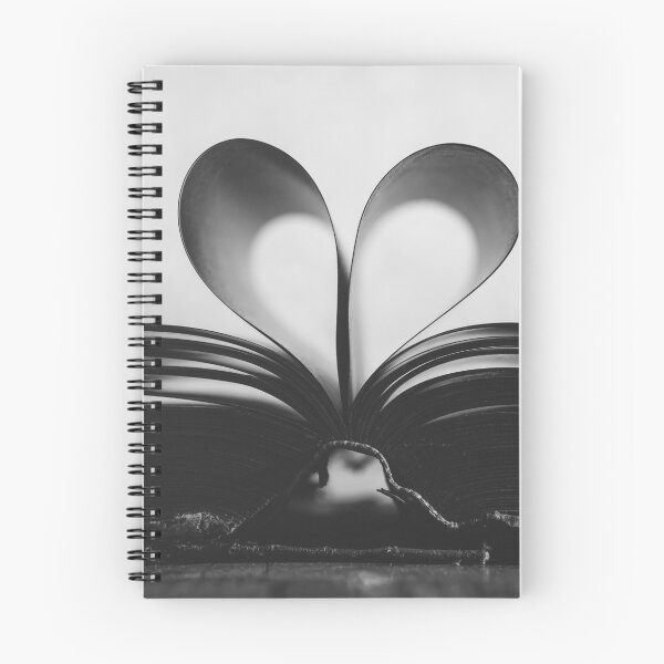 Item preview, Bookends, heart hands book pages magical romantic black and white vintage photograph poster art print designed and sold by Astrid Arkhangelsky.