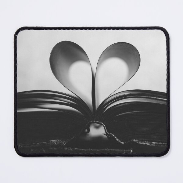Item preview, Bookends, heart hands book pages magical romantic black and white vintage photograph poster art print designed and sold by Astrid Arkhangelsky.