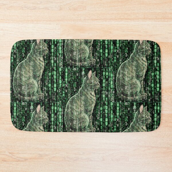 Item preview, Cyberpunk Matrix Cat: Digital Code Tabby Art designed and sold by Hen-C-Art.