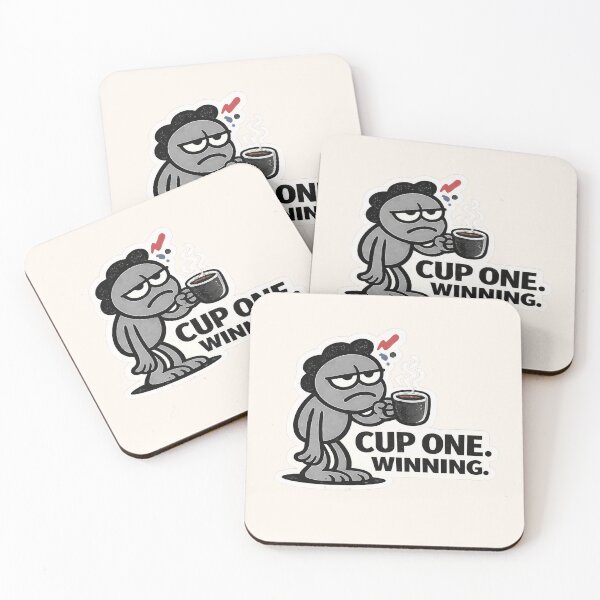 Item preview, Cup One Winning Sticker – Funny Coffee Morning Motivation Design designed and sold by lnewlfuk.