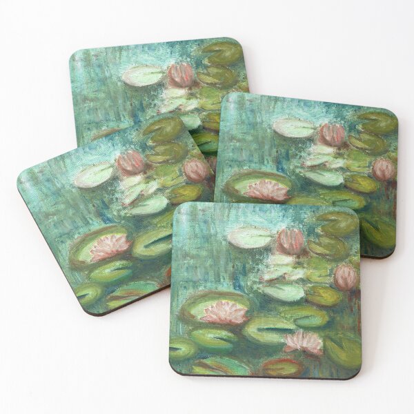 Item preview, Water lily pond in Brandenburg, oil on canvas designed and sold by KALINKA-MOJA.