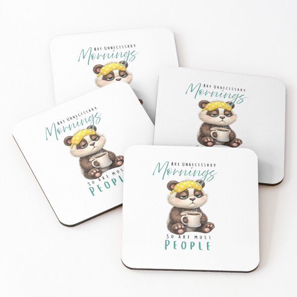 Item preview, Funny Sarcastic Morning People Design – Cute Sleepy Bear – Mornings Are Unnecessary Quote designed and sold by KymeraStudio25.