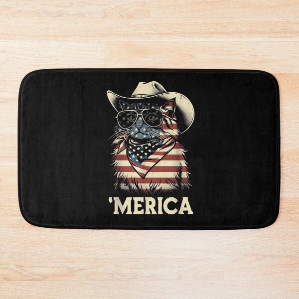 Item preview, USA 'Merica Cat 4th of July Men Women Kids Funny Patriotic designed and sold by THREE LITTLE BEANS.