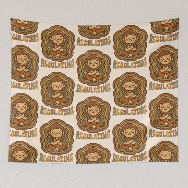 Item preview, Regulating - Retro Groovy Mental Health Design designed and sold by LaPolilladPapel.