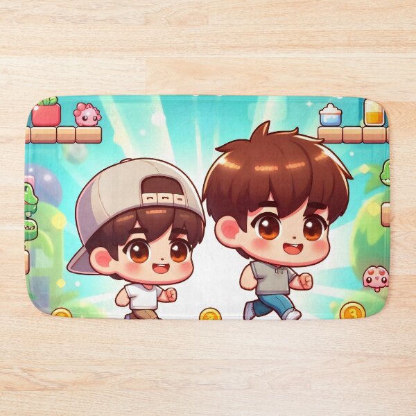 Item preview, Cute Brothers Side Scroller Game designed and sold by AI-Only Creations.