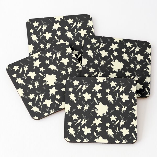 Item preview, Bohemian Black and creamy Floral Line Art Pattern designed and sold by Yana Mustafina | Boho Soulful Designs.