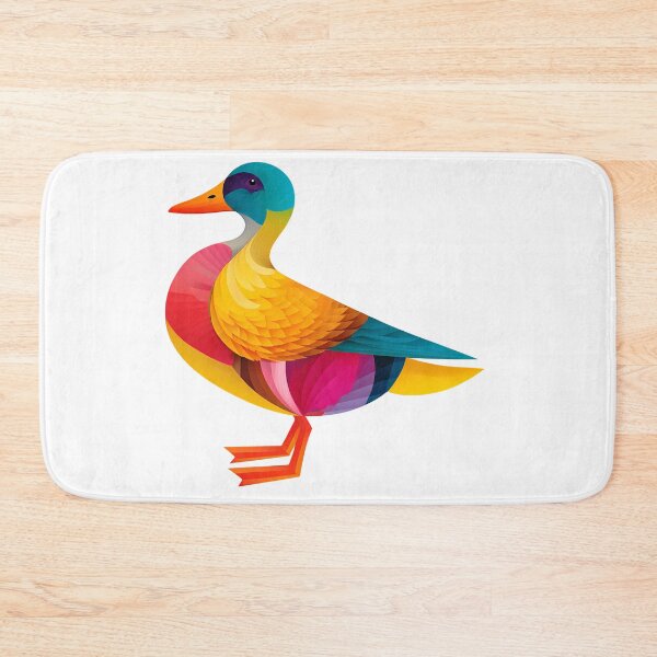 Item preview, Geometric Colorful Duck - Bold Modern Folk Bird Art Print designed and sold by DesignArtist.ia.